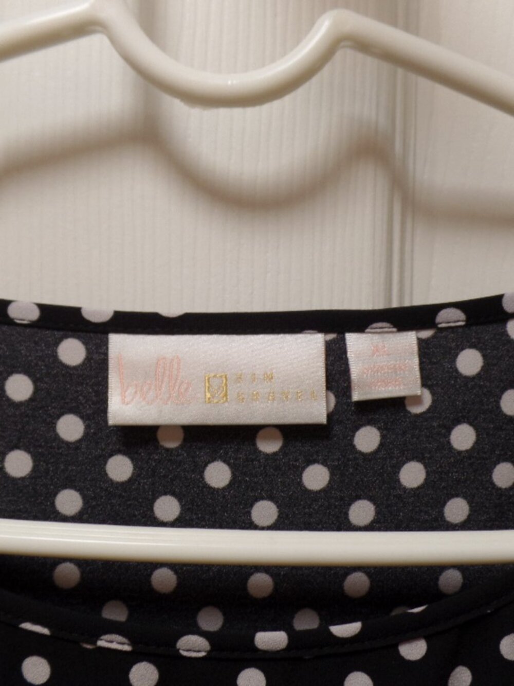 *NWoT* Belle by Kim Gravel XL 18 20 Polka Dot Printed Stretch Flutter Sleeve Top - Picture 2 of 7